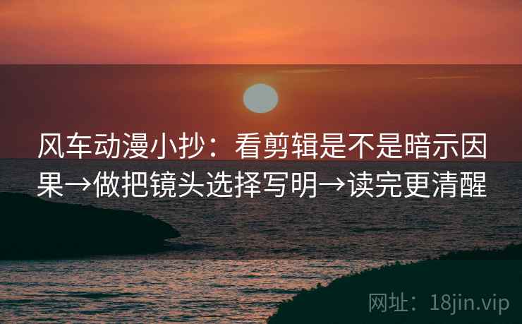 风车动漫小抄：看剪辑是不是暗示因果→做把镜头选择写明→读完更清醒